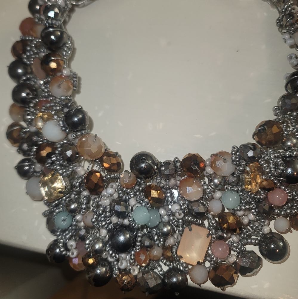 Beaded statement piece necklace